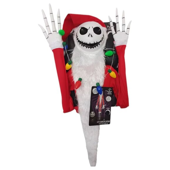 Nightmare Before Christmas Santa 6ft Hanging Jack Skellington Animated Sings NEW - Picture 7 of 7